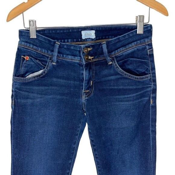 Hudson Denim Jeans Size 27 Low Rise Boot cut Raw Edge Dark Wash - Picture 2 of 12